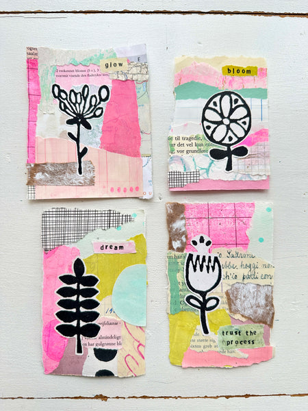 Susanne Randers for Fodder School | Fabulous Florals Set 1 | Foam Stamps - Set of 4